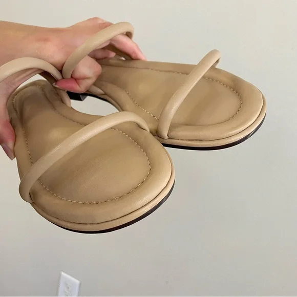 NEW J. Crew Menorca Padded Slingback Leather Flat Sandals Size 8.5 - Picture 4 of 7